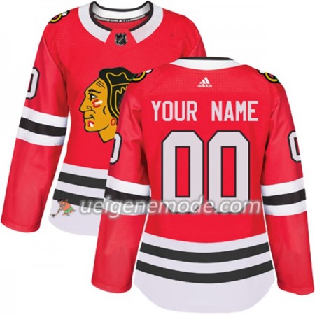 Dame Eishockey Chicago Blackhawks Custom Adidas 2017-2018 Rot Authentic